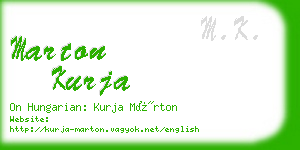 marton kurja business card